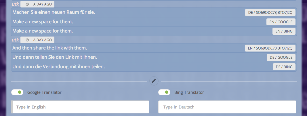 Auto translated messages